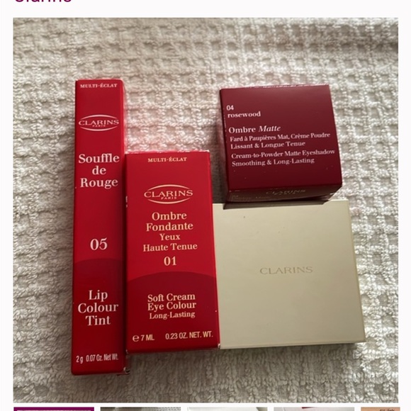 Clarins lot including eyeshadow, mini blush, eye shadow, lip colour - Picture 2 of 9